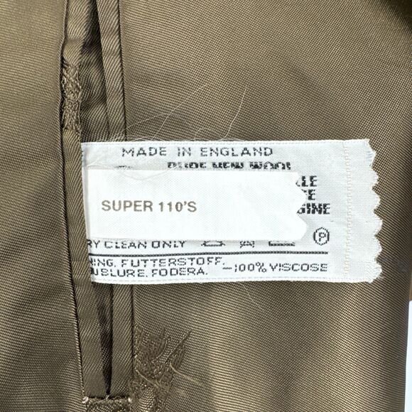 BURBERRY Vintage Yellow Gold Plaid Lynfield 2 Button Blazer Jacket Size 46L - Picture 10 of 12